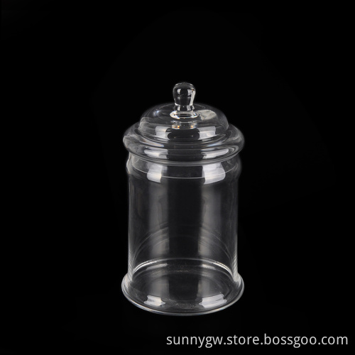 Clear Odorless Candle glass jar with lid